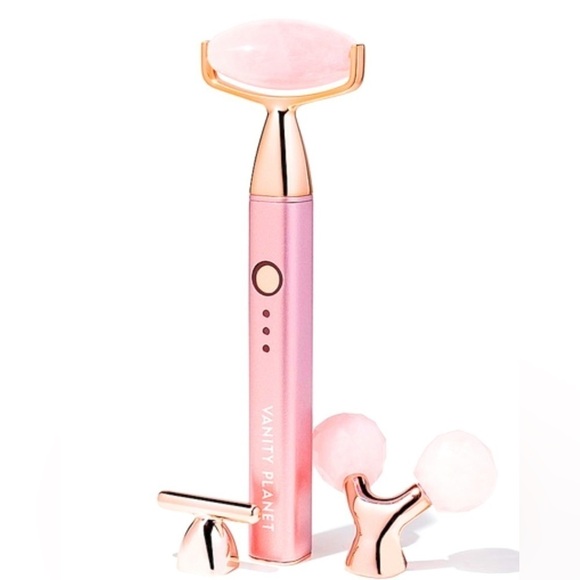 3-in-1 Sonic  Rose Quartz Beauty Roller from Vanity Planet. - Picture 2 of 2